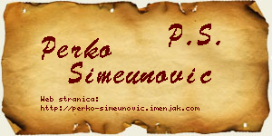 Perko Simeunović vizit kartica